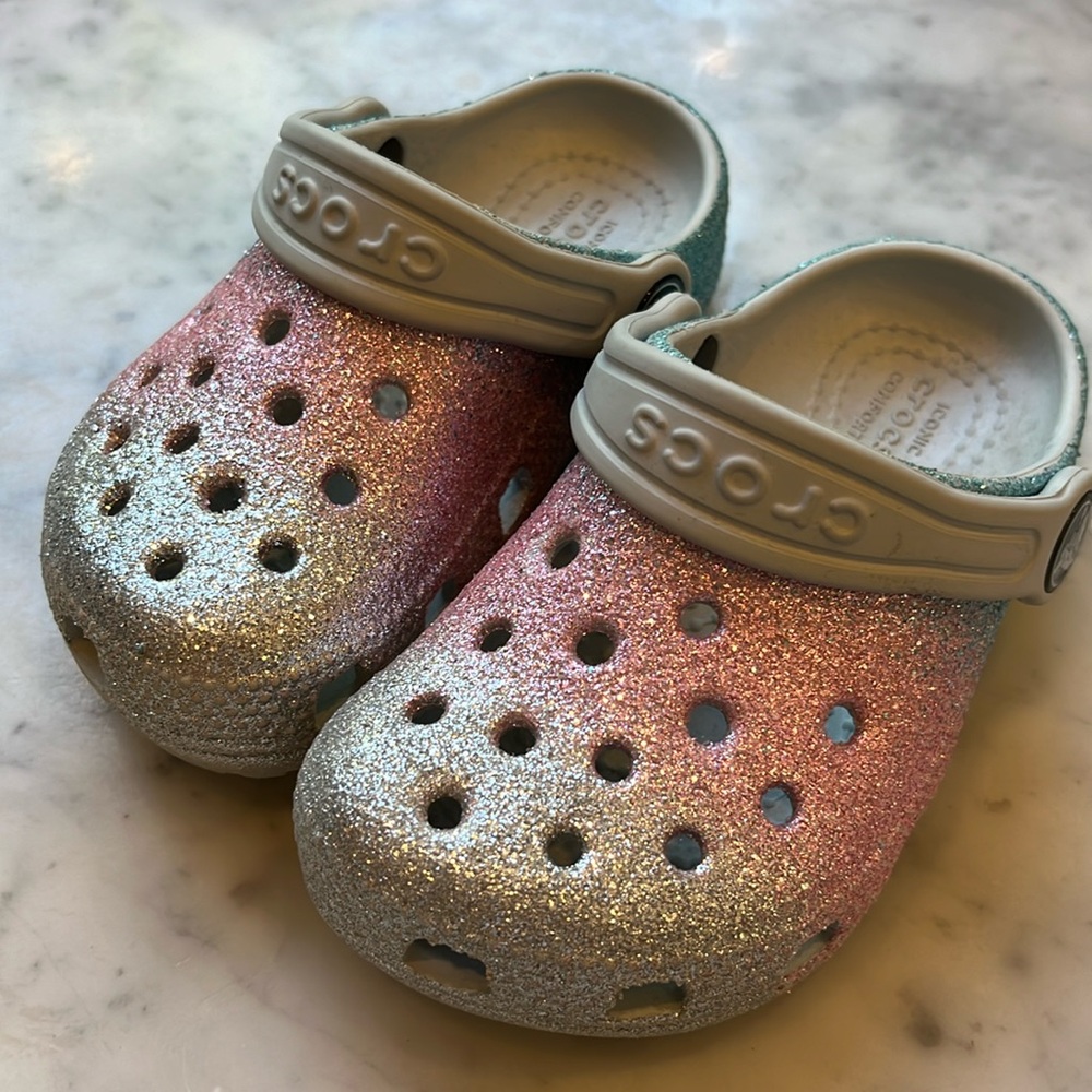 Baby Toddler Crocs - Size C7 - Mermaid Sparkles